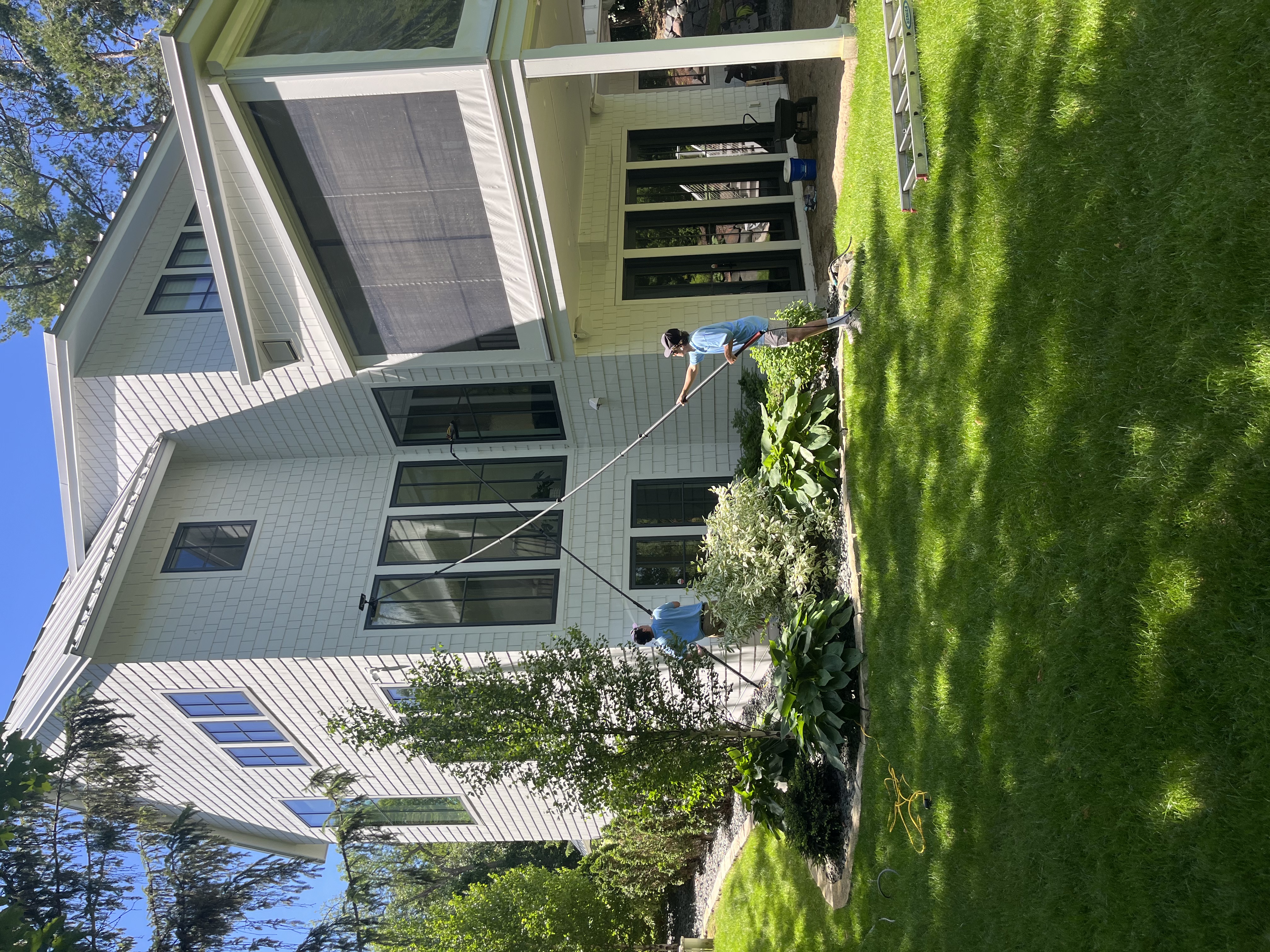 Professionally cleaned windows on a craftsman-style home in Minnetonka